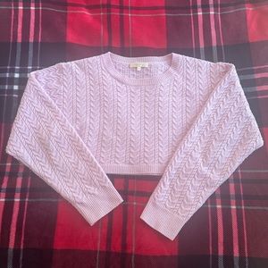 LoveShackFancy Calloway Crop Sweater - Pale Rose - Medium
